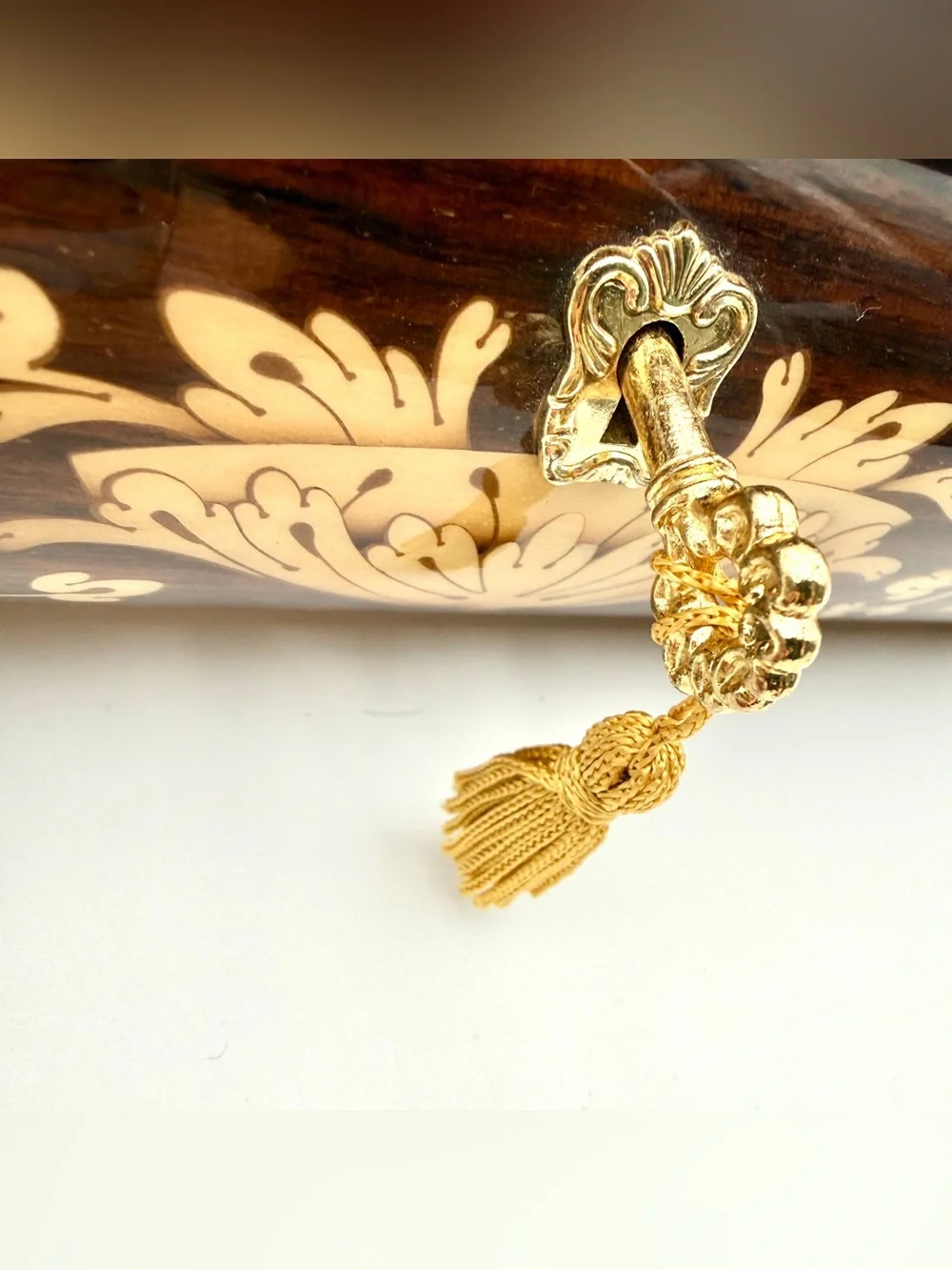 VTG Italian Inlaid Wood Jewelry Music Box Reuge Swiss Movement Double Layer 14”